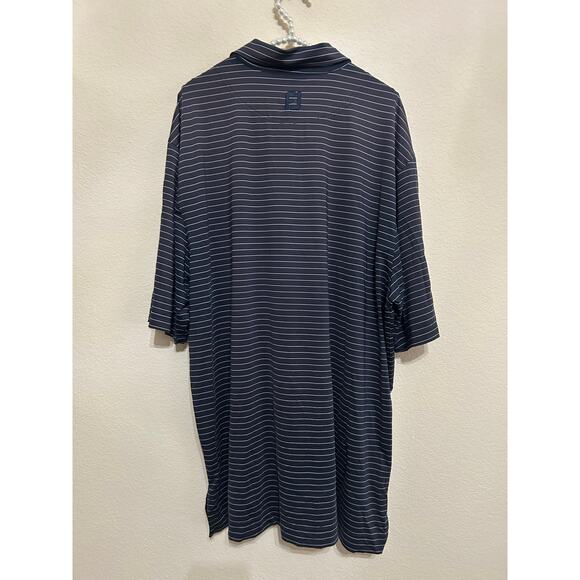 FootJoy Mens Size XXL Golf Dri-Fit Polo Gray Striped Short Sleeve Shirt Outdoors - Picture 7 of 9